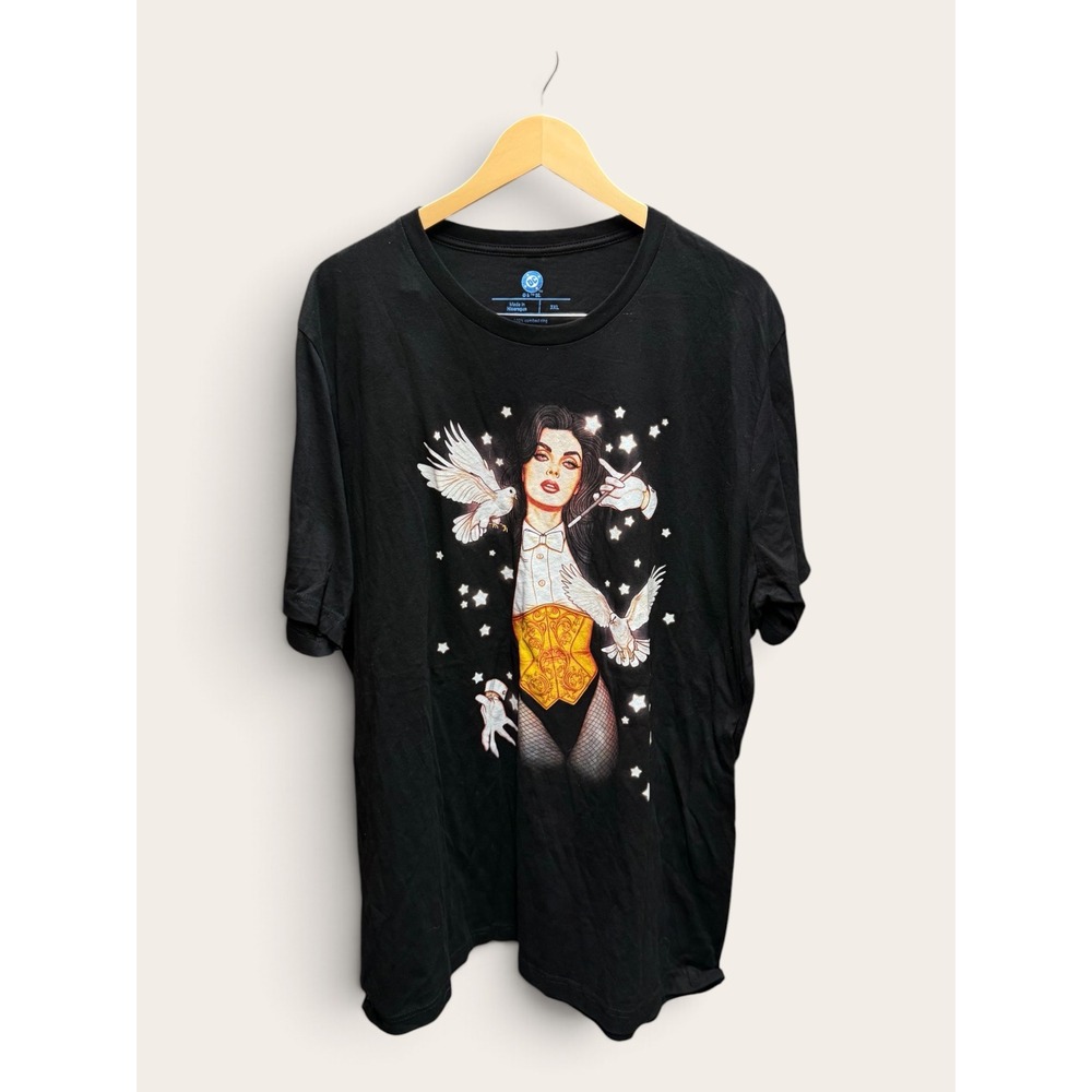 DC Comics Zatanna Magician Graphic T-Shirt Black 3XL Cotton Justice League